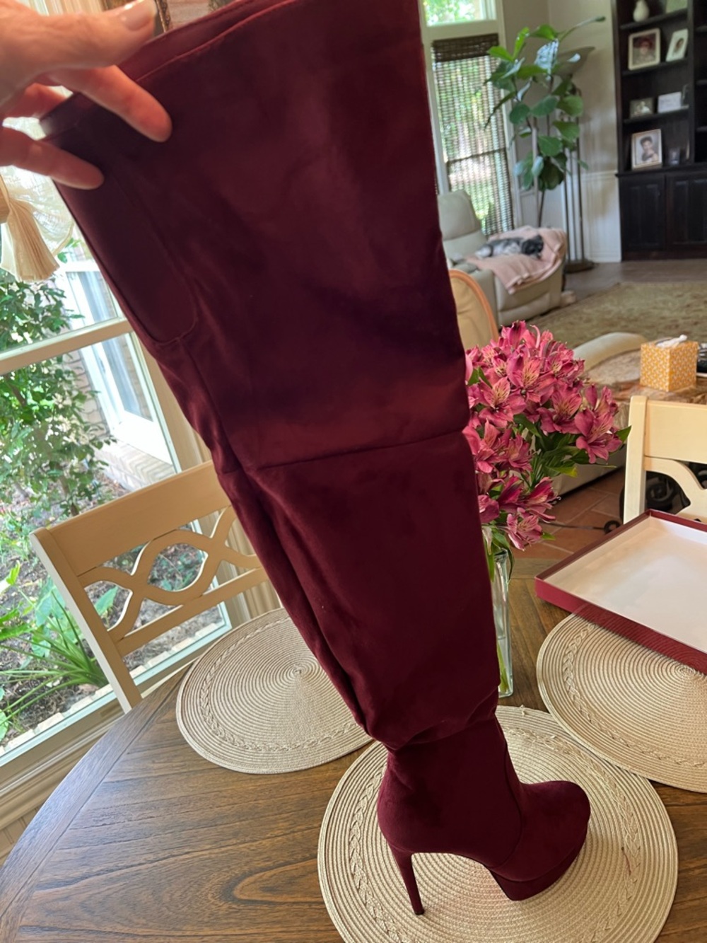 Women’s Over-the-Knee Boots - Wine Red nwot size 9